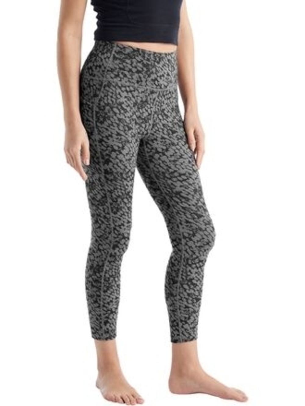 Icebreaker High-Waist Grey Patterned Leggings Xs 00027